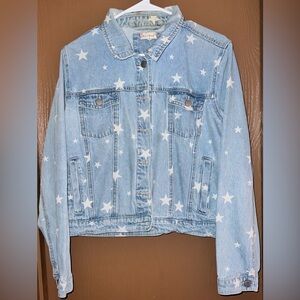 Hem & Thread Blue Denim Jacket with White Stars